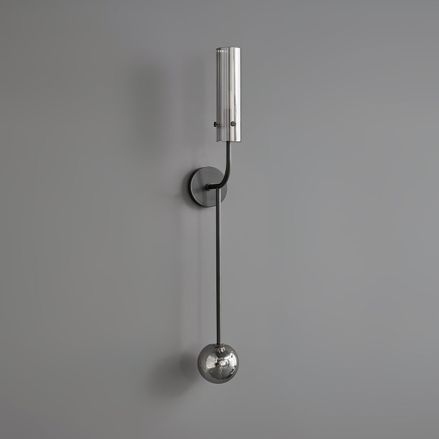 Modern Vertical LED Glass Tube Wall Sconce Brass Minimalist Indoor Lighting for Bedrooms