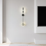 Modern Vertical LED Glass Tube Wall Sconce Brass Minimalist Indoor Lighting for Bedrooms