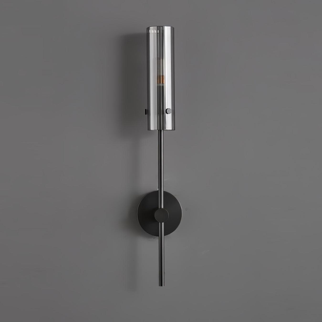 Modern Vertical LED Glass Tube Wall Sconce Brass Minimalist Indoor Lighting for Bedrooms