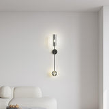 Modern Vertical LED Glass Tube Wall Sconce Brass Minimalist Indoor Lighting for Bedrooms