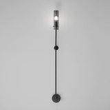 Modern Vertical LED Glass Tube Wall Sconce Brass Minimalist Indoor Lighting for Bedrooms