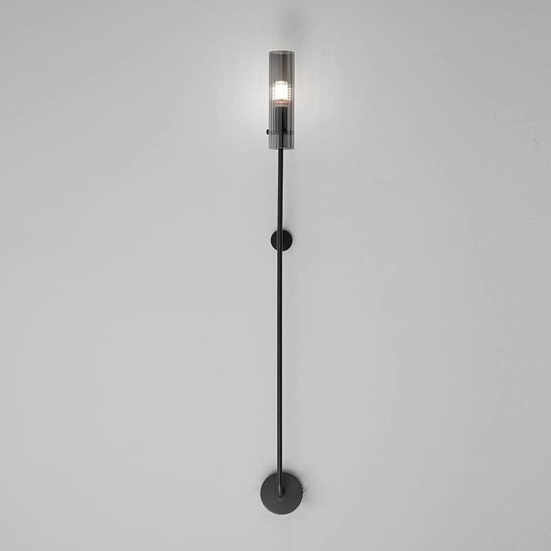 Modern Vertical LED Glass Tube Wall Sconce Brass Minimalist Indoor Lighting for Bedrooms
