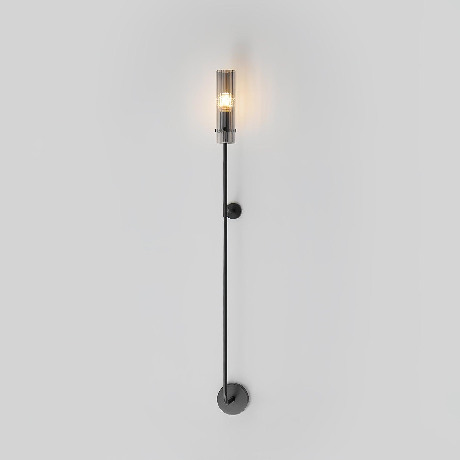 Modern Vertical LED Glass Tube Wall Sconce Brass Minimalist Indoor Lighting for Bedrooms