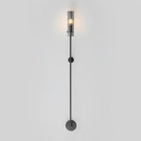 Modern Vertical LED Glass Tube Wall Sconce Brass Minimalist Indoor Lighting for Bedrooms