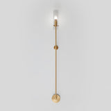 Modern Vertical LED Glass Tube Wall Sconce Brass Minimalist Indoor Lighting for Bedrooms