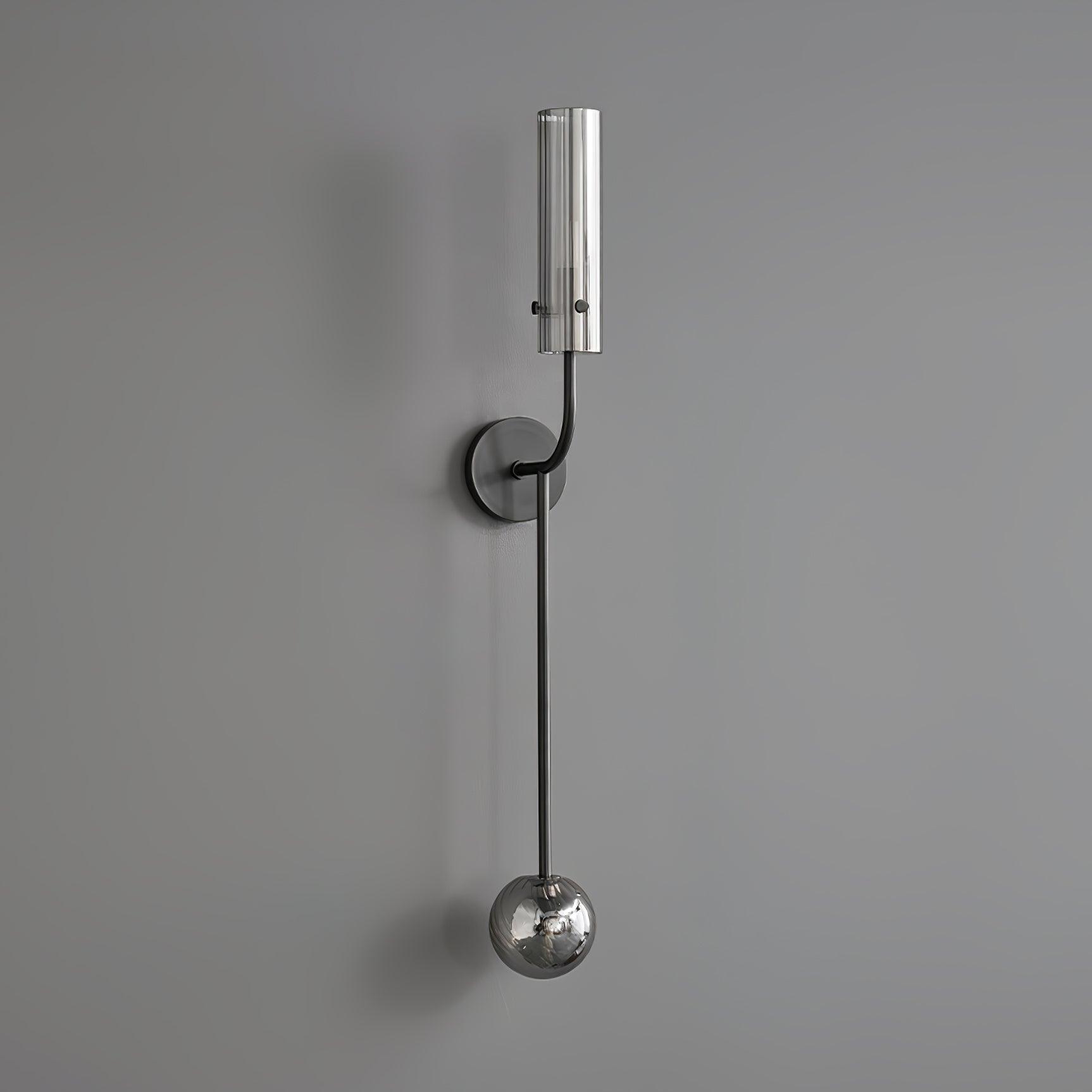 Modern Vertical LED Glass Tube Wall Sconce Brass Minimalist Indoor Lighting for Bedrooms