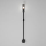 Modern Vertical LED Glass Tube Wall Sconce Brass Minimalist Indoor Lighting for Bedrooms