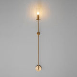 Modern Vertical LED Glass Tube Wall Sconce Brass Minimalist Indoor Lighting for Bedrooms
