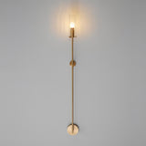 Modern Vertical LED Glass Tube Wall Sconce Brass Minimalist Indoor Lighting for Bedrooms