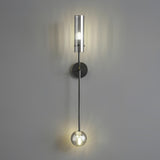 Modern Vertical LED Glass Tube Wall Sconce Brass Minimalist Indoor Lighting for Bedrooms