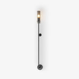 Modern Vertical LED Glass Tube Wall Sconce Brass Minimalist Indoor Lighting for Bedrooms