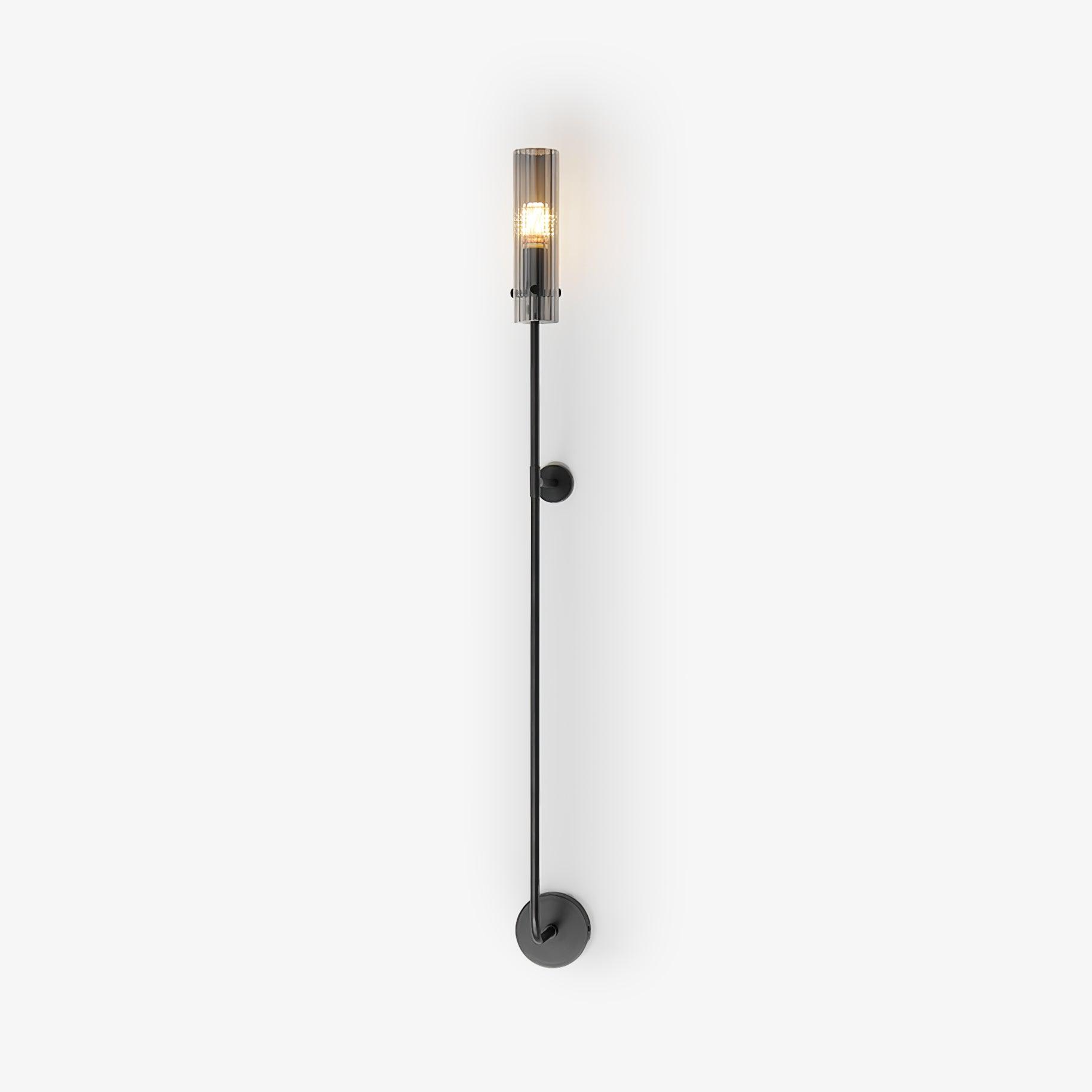 Modern Vertical LED Glass Tube Wall Sconce Brass Minimalist Indoor Lighting for Bedrooms