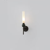 Modern Vertical Marble Wall Sconce with Solid Brass Arm and Acrylic Diffuser