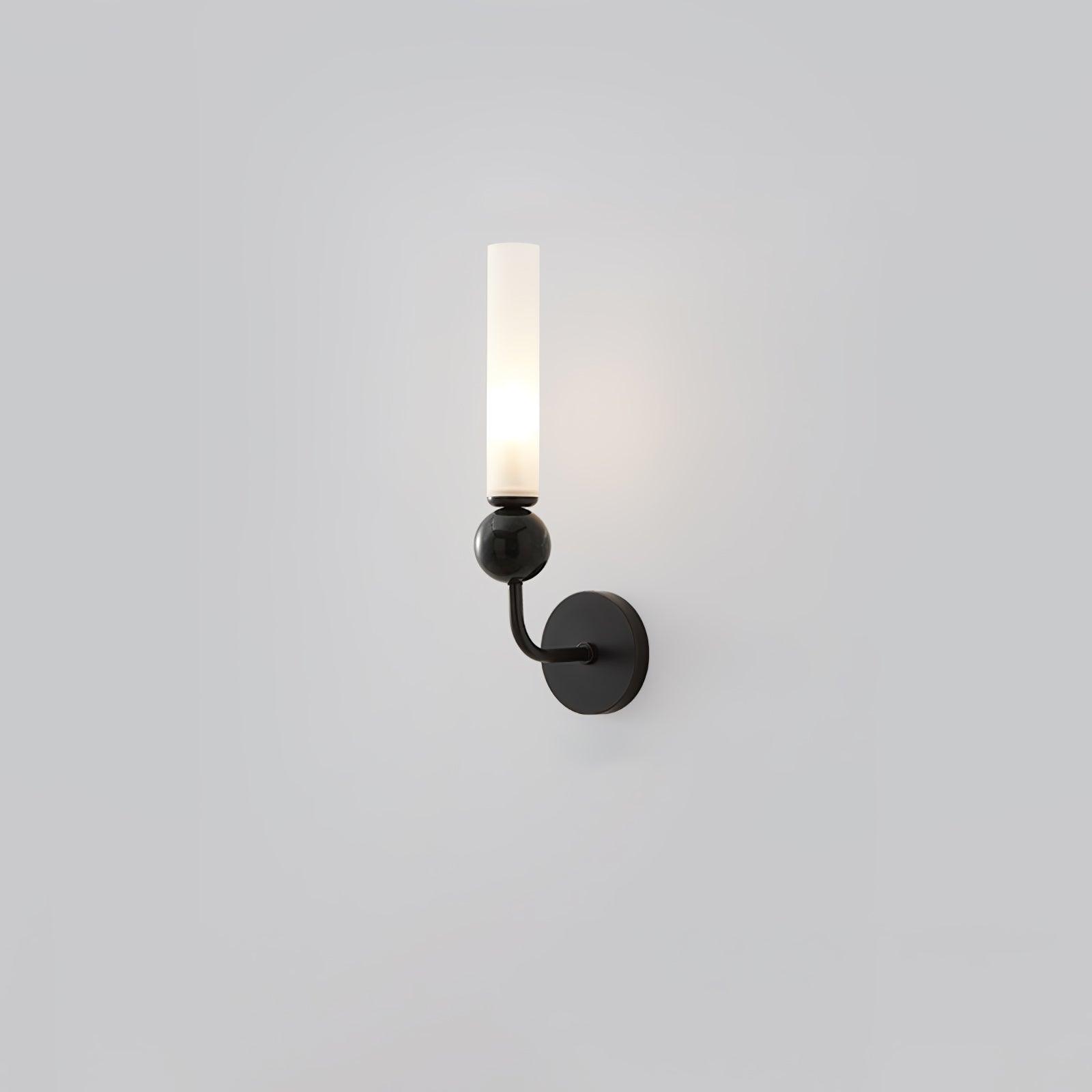 Modern Vertical Marble Wall Sconce with Solid Brass Arm and Acrylic Diffuser