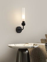 Modern Vertical Marble Wall Sconce with Solid Brass Arm and Acrylic Diffuser