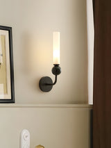 Modern Vertical Marble Wall Sconce with Solid Brass Arm and Acrylic Diffuser
