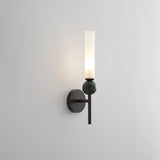 Modern Vertical Marble Wall Sconce with Solid Brass Arm and Acrylic Diffuser