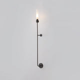 Modern Vertical Marble Wall Sconce with Solid Brass Arm and Acrylic Diffuser
