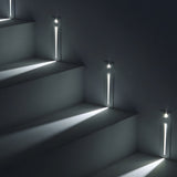 Modern Vertical Motion Sensor LED Stair Light Recessed Wall Mount Step Lighting for Indoor and Outdoor Areas