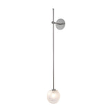 Modern Vertical Slender Arm Wall Sconce with Bubble Glass Globe for Bedroom Living Room