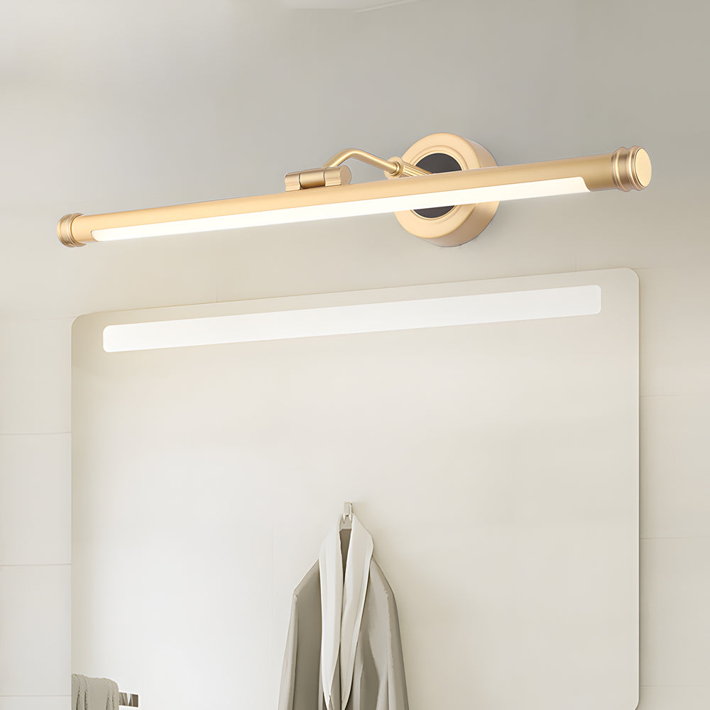 Modern Vintage Linear LED Bathroom Wall Sconce Copper Vanity Light in Brushed Gold or Black Finish