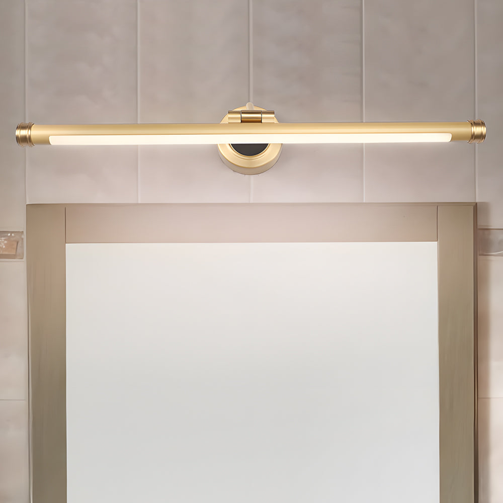 Modern Vintage Linear LED Bathroom Wall Sconce Copper Vanity Light in Brushed Gold or Black Finish