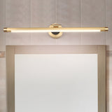 Modern Vintage Linear LED Bathroom Wall Sconce Copper Vanity Light in Brushed Gold or Black Finish