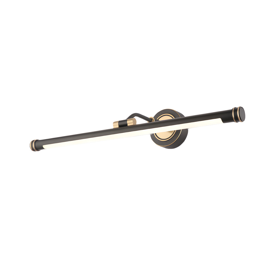 Modern Vintage Linear LED Bathroom Wall Sconce Copper Vanity Light in Brushed Gold or Black Finish