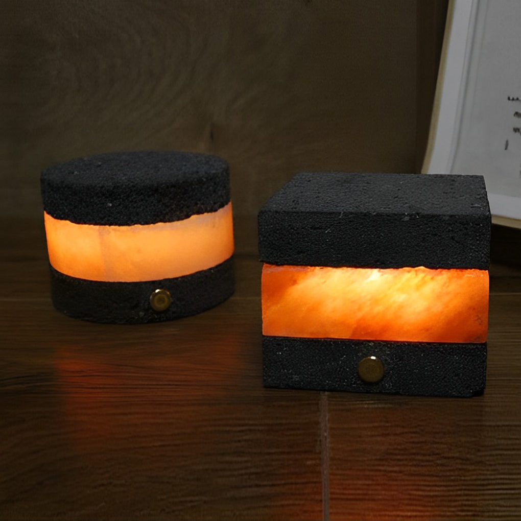 Modern Volcanic Brick Mini Cordless LED Table Lamp Rechargeable Portable Dimmable Art Light
