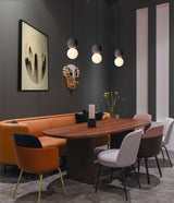 Modern Volcanic Stone and Glass Globe Pendant Light Plug In Swag Lamp