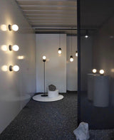 Modern Volcanic Stone and Glass Globe Pendant Light Plug In Swag Lamp