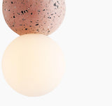 Modern Volcanic Stone and Glass Globe Pendant Light Plug In Swag Lamp