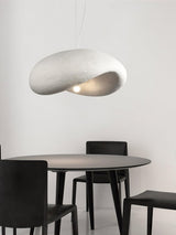 Modern Wabi Sabi Textured White Pendant Light Organic Shape Ceiling Hanging Lamp for Minimalist Interior Decor