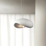 Modern Wabi Sabi Textured White Pendant Light Organic Shape Ceiling Hanging Lamp for Minimalist Interior Decor