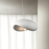 Modern Wabi Sabi Textured White Pendant Light Organic Shape Ceiling Hanging Lamp for Minimalist Interior Decor