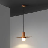 Modern Walnut and Brass Pendant Light Elara Halo Glass Dome Hanging Ceiling Fixture