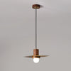 Modern Walnut and Brass Pendant Light Elara Halo Glass Dome Hanging Ceiling Fixture