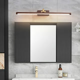 Modern Walnut Tone Linear LED Wall Sconce with Brass Accents and Integrated Lighting