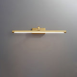 Modern Walnut Tone Linear LED Wall Sconce with Brass Accents and Integrated Lighting
