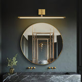 Modern Walnut Tone Linear LED Wall Sconce with Brass Accents and Integrated Lighting