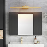 Modern Walnut Tone Linear LED Wall Sconce with Brass Accents and Integrated Lighting