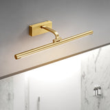 Modern Walnut Tone Linear LED Wall Sconce with Brass Accents and Integrated Lighting