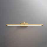 Modern Walnut Tone Linear LED Wall Sconce with Brass Accents and Integrated Lighting