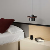 Modern Walnut Wood and Brass Pendant Light Minimalist Hanging Ceiling Fixture for Living Room