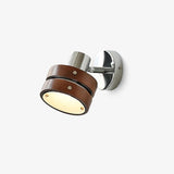 Modern Walnut Wood and Chrome Wall Sconce Set of 2 Adjustable Japanese Style Indoor Lamp