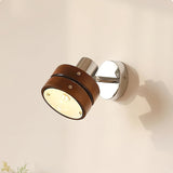 Modern Walnut Wood and Chrome Wall Sconce Set of 2 Adjustable Japanese Style Indoor Lamp