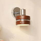 Modern Walnut Wood and Chrome Wall Sconce Set of 2 Adjustable Japanese Style Indoor Lamp