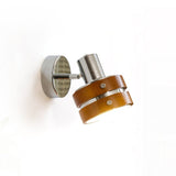 Modern Walnut Wood and Chrome Wall Sconce Set of 2 Adjustable Japanese Style Indoor Lamp