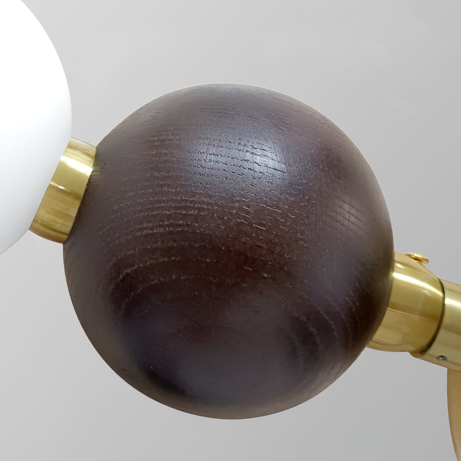 Modern Walnut Wood and Frosted Bead Necklace Chandelier LED Gasolier Pendant Light