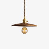 Modern Walnut Wood Conical Pendant Light with Brass Accents for Home Decor